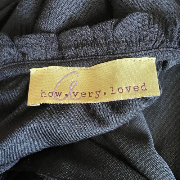 Black blouson sleeved dress with floral embroidery - Large - Picture 4 of 4